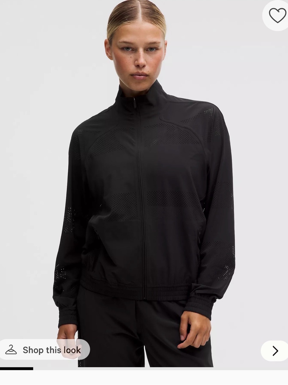 Lululemon Adapted State Perforated Track Jacket Women’s Black Full Zip SZ 8